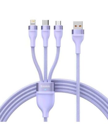 Baseus 3in1 USB cable  Flash II Series USB-C + micro USB + Lightning 66W 1.2m (Purple)