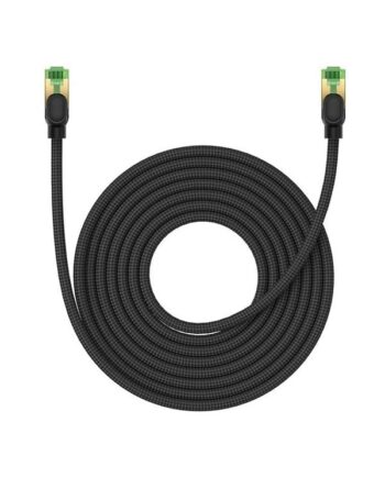 Baseus Braided network cable cat.8 Ethernet RJ45 40Gbps 8m (black) - Sort - 8 meter
