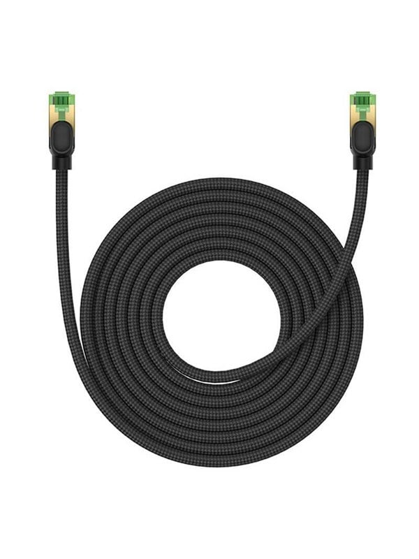 Baseus Braided network cable cat.8 Ethernet RJ45 40Gbps 8m (black) - Sort - 8 meter
