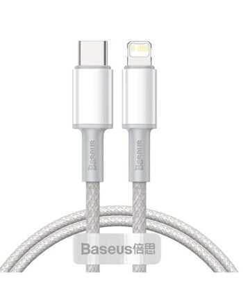 Baseus High Density Braided Cable Type-C to Lightning PD 20W 1m (white)