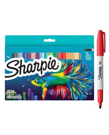 Sharpie permanent markersæt | Farvesortiment i Limited Edition | Fin spids | 18 stk markerpenne | Skolestartssæt
