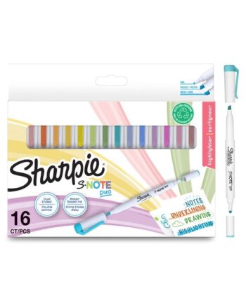 Sharpie S-Note Duo overstregningstuscher | Kreative markører med to ender af pastel | Bullet og bred spids til highlighte, tegning, journalføring og mere | 16 Stk