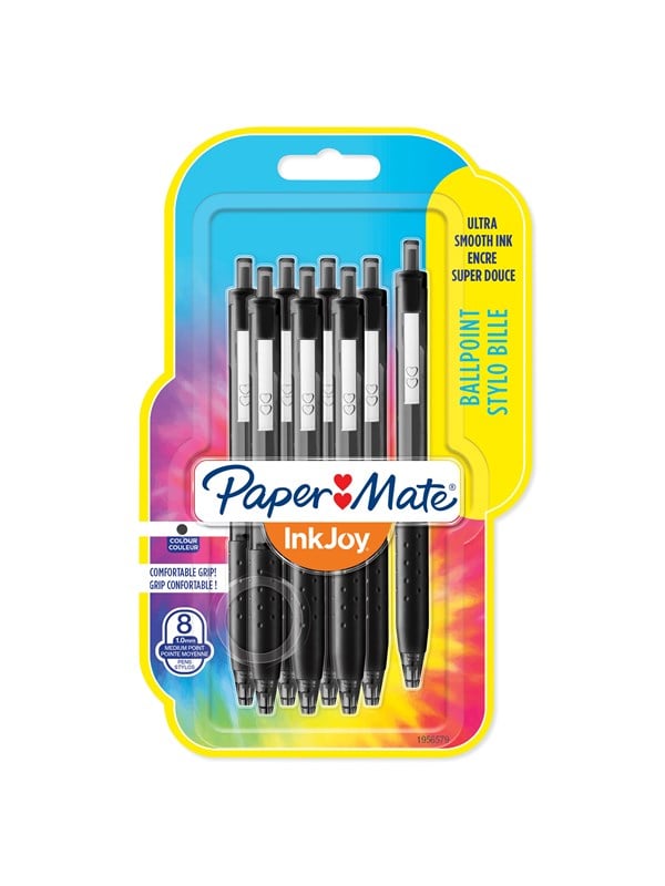 Paper Mate InkJoy 300RT kuglepenne med udtrækkelige | Mellempunkt (1,0 mm) | Sort blæk | 8 Stk