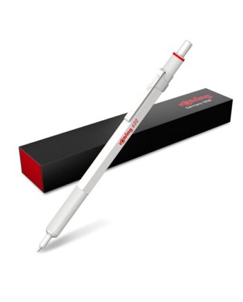Rotring rOtring 600 metallisk kuglepen | Mellemspids | Sort blæk | Perlehvid tønde med skridsikkert riflet greb | Genopfyldelig | 1 stk
