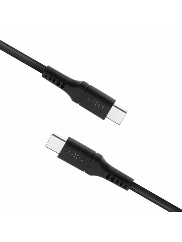 FIXED LIQUID Silicone - 60W - USB-C <-> USB-C - 2m - Sort