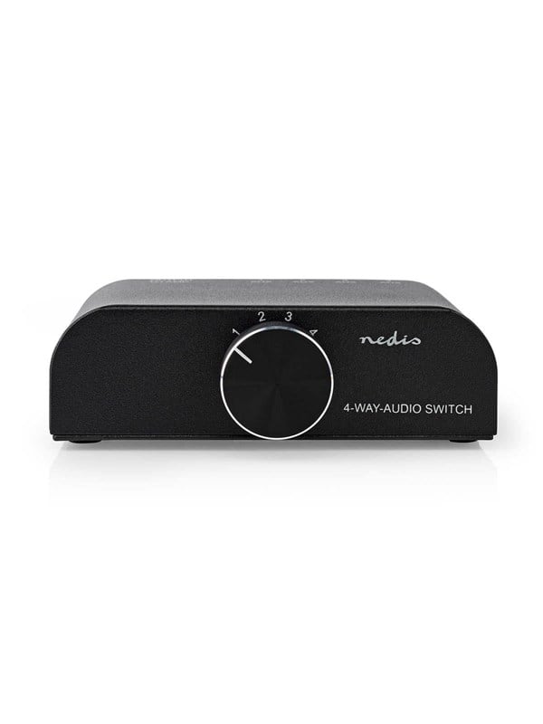 Nedis - Analogue 4-Way-Audio Switch - 3 x RCA Stereo (Phono) + 3.5 mm Jack - 4 ports