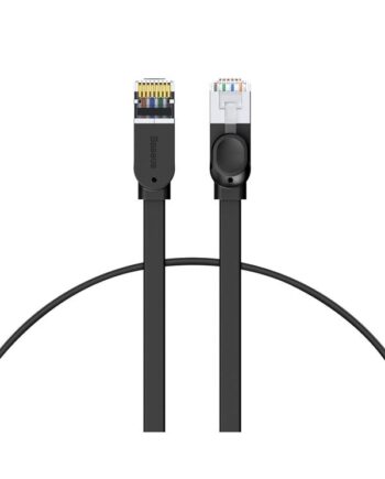 Baseus Cat 6 UTP Ethernet RJ45 Cable Flat 0.5m black - Sort - 0.5 meter