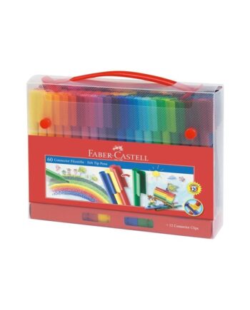 Faber Castell Connector felt tip pen set Carrying case (60 pens + 12 clips)