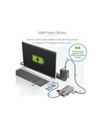 StarTech.com USB-C Triple-Monitor Multiport Adapter HDMI/DP/Card Reader - docking station - USB-C 3.2 Gen 1 / Thunderbolt 3 / Thunderbolt 4 - HDMI 2 x DP - 1GbE