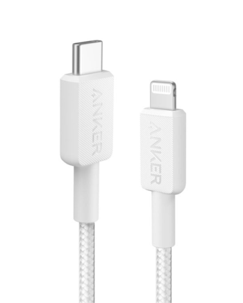 Anker 322 USB-C to Lightning Cable (0.9m Braided) - White