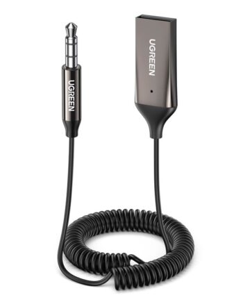 UGREEN Bluetooth Car Receiver Aux With Mic (Space Grey)