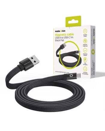 Mobile Origin Magnetic Flat Patented Original Cable USB-A to USB-C - 1m - Black