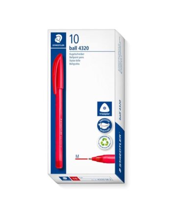 Staedtler STAEDTLER KUGLEPEN 4320 MF, ÆSKE 10 STK, rød
