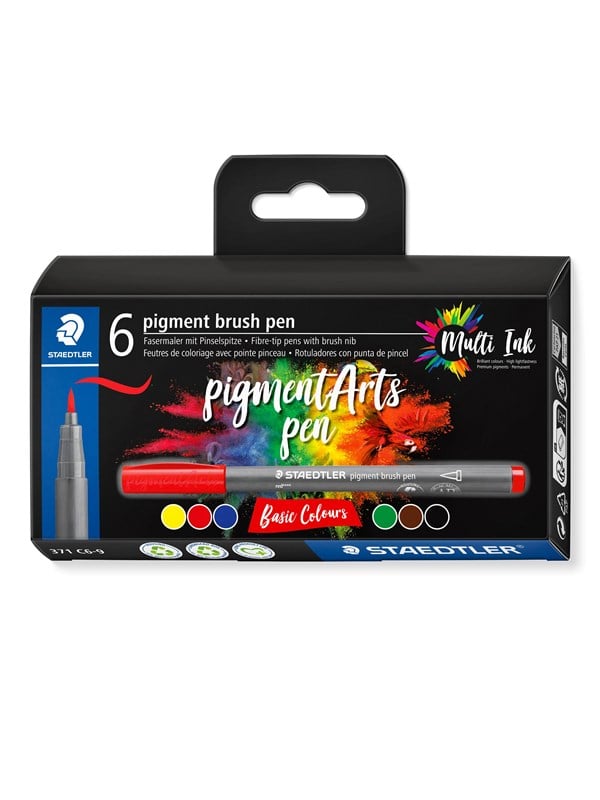 Staedtler BRUSH PEN PIGMENT BASIC 6 stk/ass