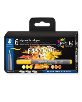 Staedtler BRUSH PEN PIGMENT GUL/ORAN 6stk/ass