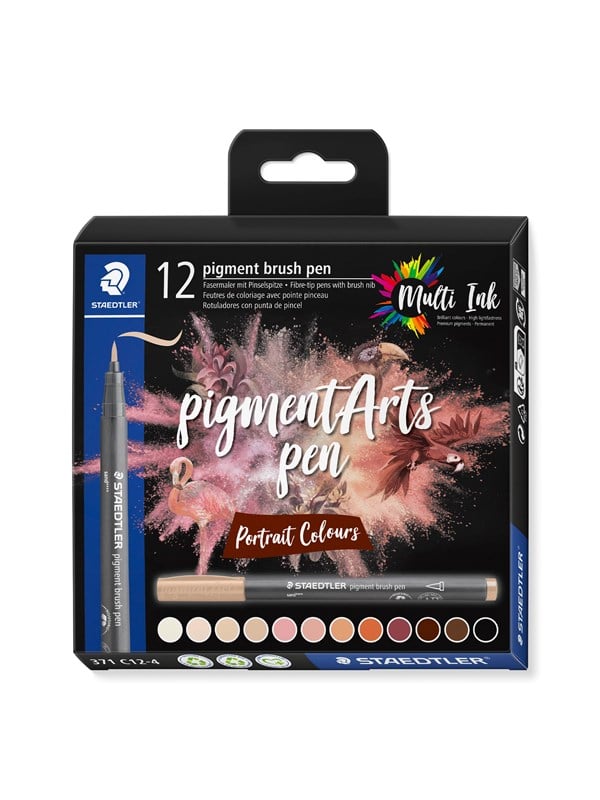 Staedtler BRUSH PEN PIGMENT PORTRÆT 12ST/ASS