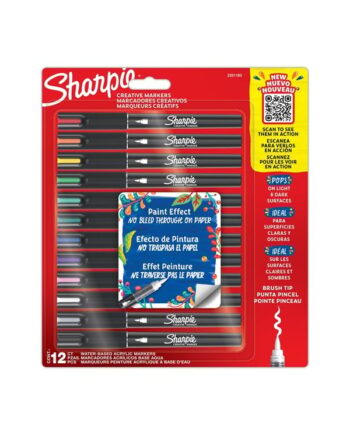 Sharpie Creative Akryl Paint Marker | Penselspids | Assorterede Farver | 12 Stk