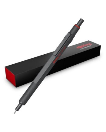 Rotring rOtring 600 Mekanisk Blyant | HB Bly, 0,5 mm | Metalkrop | Mørk Sten | Skridsikkert Rillet Greb & Sekskantet skaft