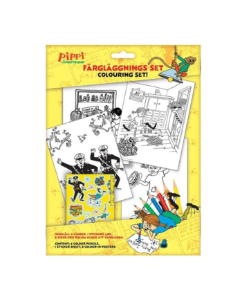 Euromic PIPPI Coloring set w/6 col. pencils stickers
