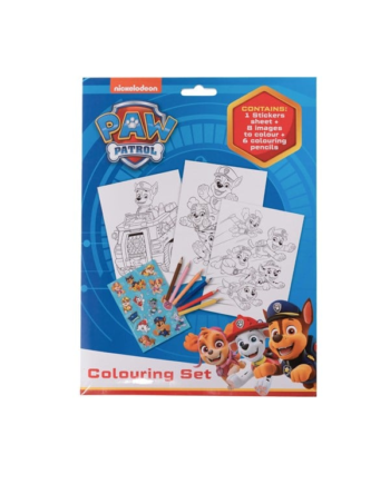 Euromic Colouring set with colouring sheets and 6 pre-sharpened colouring pencils packed in polybag with header card