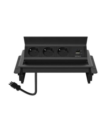 Deltaco OFFICE - power strip - 1x21W A+C USB GST18 cable connector in-desk flip-up