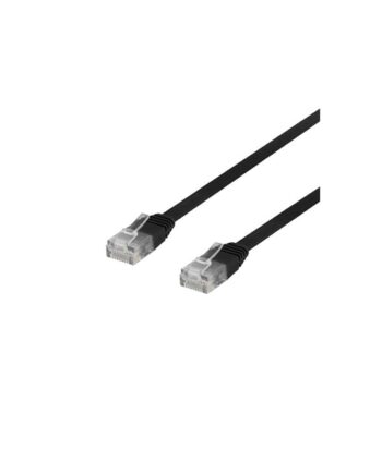 Deltaco patch cable - 30 cm - black - Sort - 0.3 meter