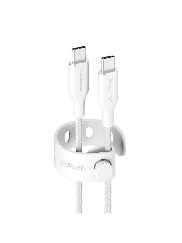 empower by PanzerGlass Racing 60W USB-C to USB-C Cable | USB 2.0 | 2M | Silver White