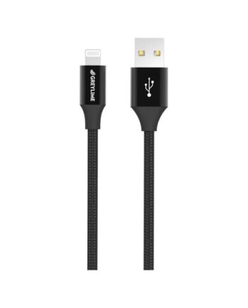 GreyLime Braided USB-A to MFi Lightning Cable Black 2 m