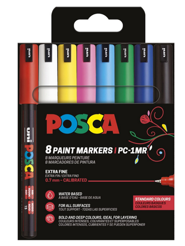 Posca marker sæt PC-1MR 8 ass. std. farver