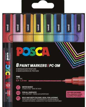 POSCA marker sæt PC-3M 8 ass. farver Glitter