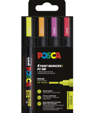 POSCA marker sæt PC-5M 4 ass. farver neon