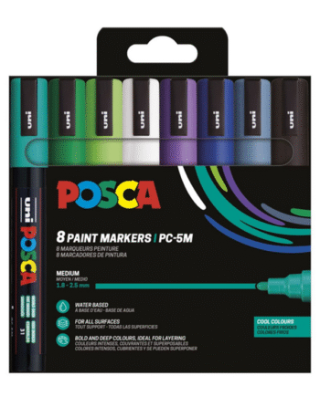 POSCA marker sæt PC-5M 8 ass. Cool colors