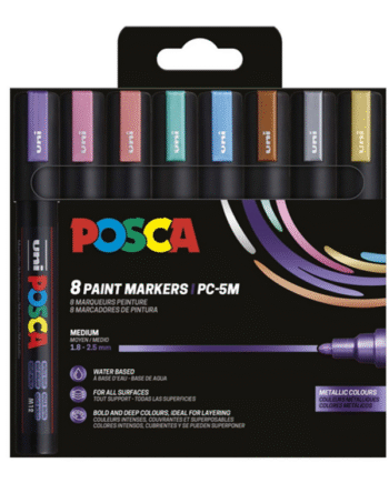 Posca marker sæt PC-5M 8 ass. metallic. Farver