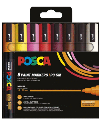 Posca marker sæt PC-5M 8 ass. Warm colors