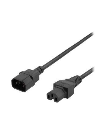Deltaco - power extension cable - IEC 60320 C15 to IEC 60320 C14 - 3 m