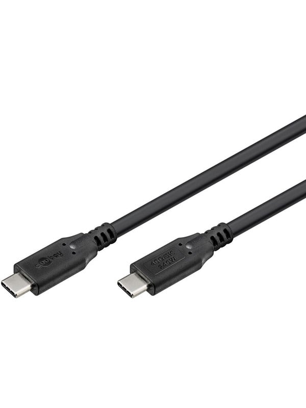 Pro USB-C <-> USB-C - 1.0m - 240 Watt Power Delivery - USB 4.0 / Thunderbolt 4 - Sort