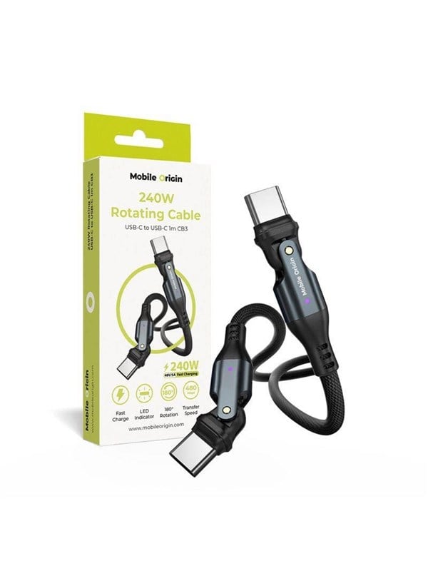 Mobile Origin 240W Rotating Cable USB-C to USB-C CB3